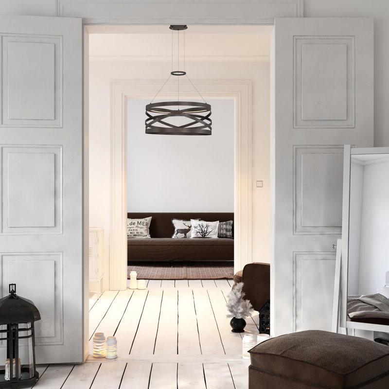 Luminaire suspendu tambour 1 lumière DEL Avita