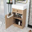 Meuble-lavabo de salle de bain avec lavabo réversible, porte à fermeture en douceur et tablette d'armoire réglable