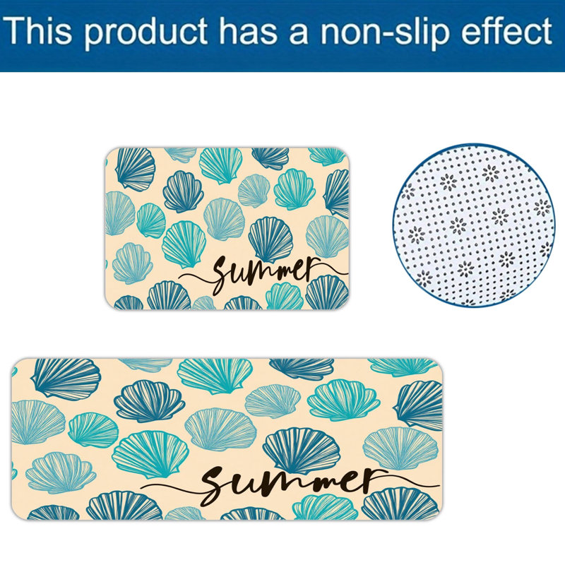 Paquet de 2 tapis de cuisine Summer Seashell