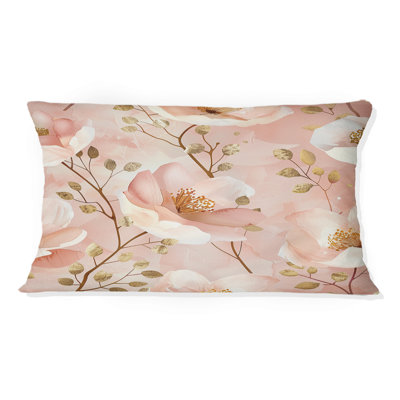 Coussin lombaire pastel rose rosé Blooms II