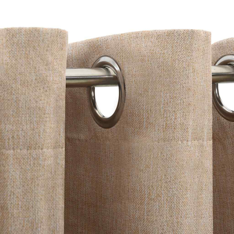 Chaarvi Blackout Curtain Pair, Beige, 140cm Width x 245cm Drop