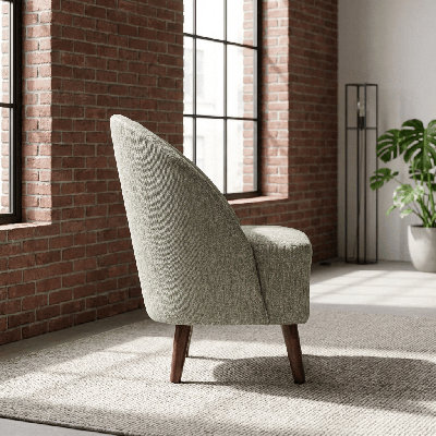 Litsi Accent Chair Upholstered Performance Fabric Solid Wood Frame and Legs