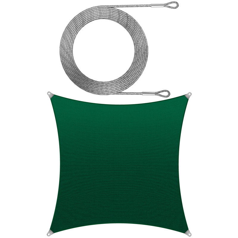 Toile d'ombrage carrée, 22 pi x 22 pi, Vert