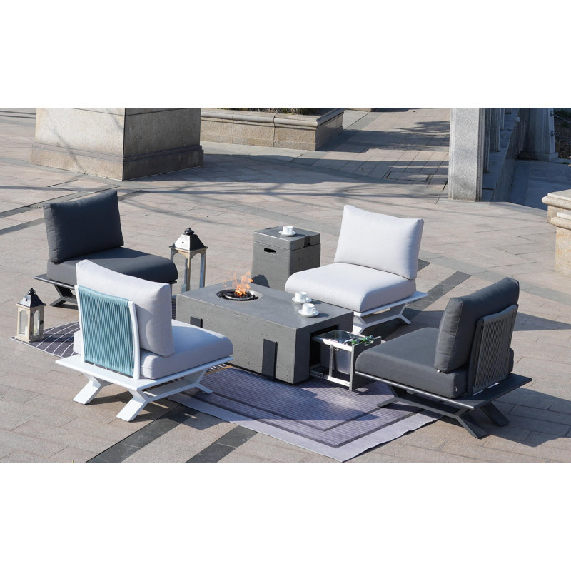 Ensemble de conversation à chaises multiples avec coussins 6 pièces