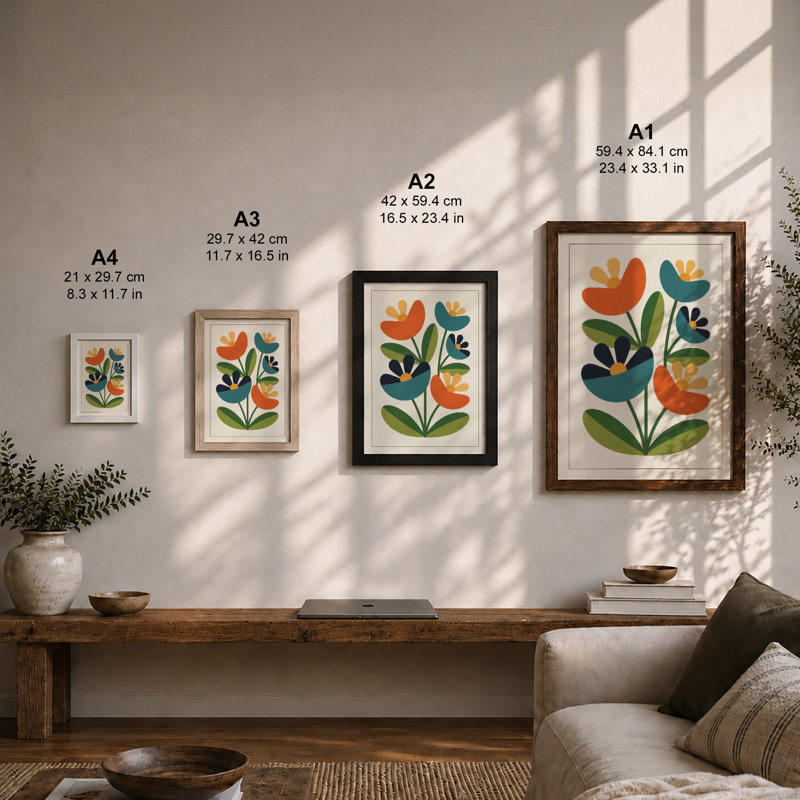 Modern Arrangement Botanical - Framed Print, Unframed, A2 - 59.4 x 42.0 cm