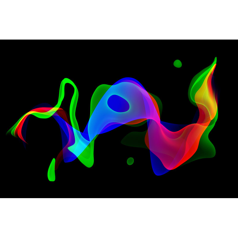Glitch Prism Neon Rainbow - Wrapped Canvas Print, 51cm H x 76cm W x 3.8cm D