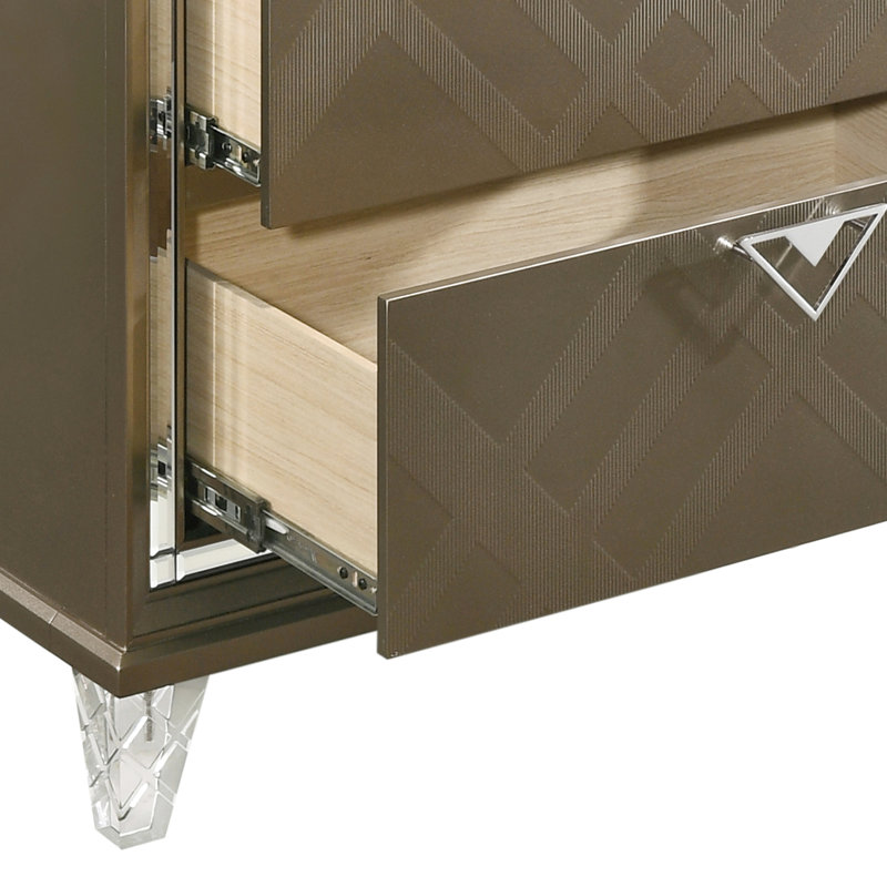 Table de chevet foncé champagne avec 2 espaces spacieux et tendance 2 Un style fonctionnel captivant