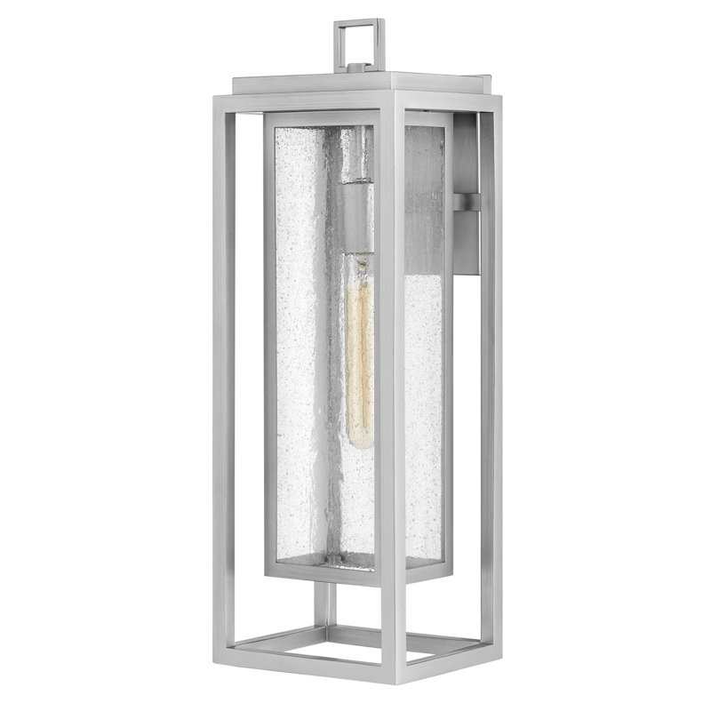 Medium Wall Mount Lantern, Satin Nickel, 20" H x 7" W x 6.75" D