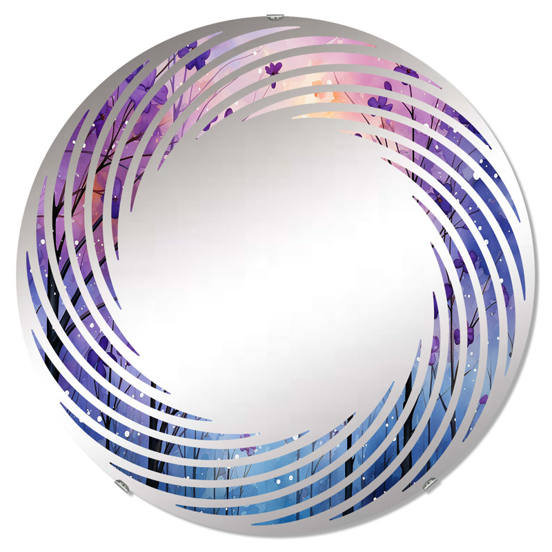 Surréel surréel - Miroir mural en spirale | Rond, 31,4 po x 31,4 po
