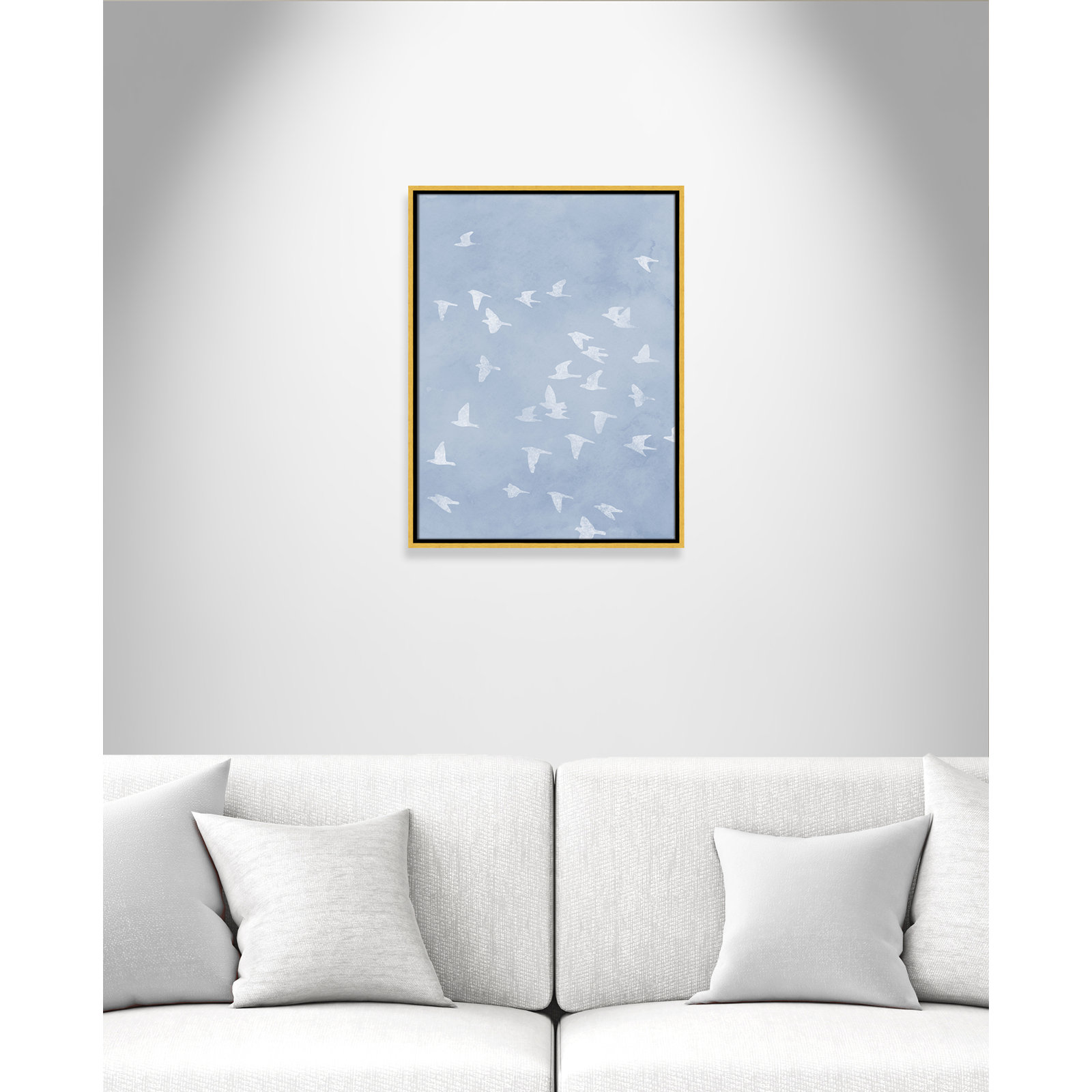 Flying Friends Print by Marcus Prime, Gold Floater, 19.5'' W x 25.5'' H