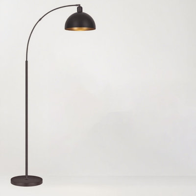 Dimmable Arch Floor Lamp – Upgraded 9W LED with 4 Color Temperatures, Remote Control, Rustic Brown Arched Standing Lamp for Living Room & Bedroom (Bulb Included)