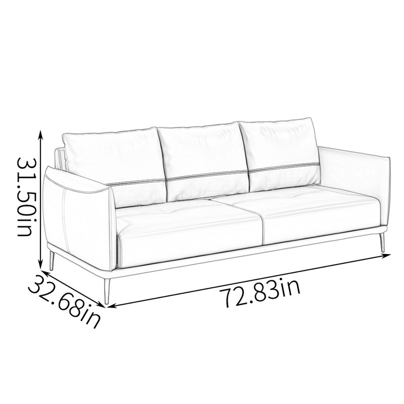Essence, Gris, H 31,5 po x l 72,83 po x P 32,68 po