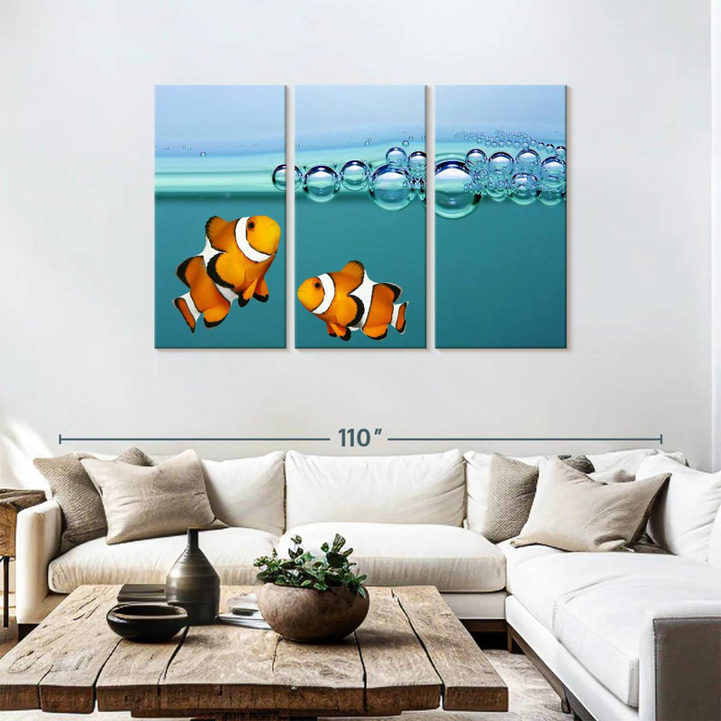 Brampt Clownfish Blowing Bubbles, 48" H x 74" W
