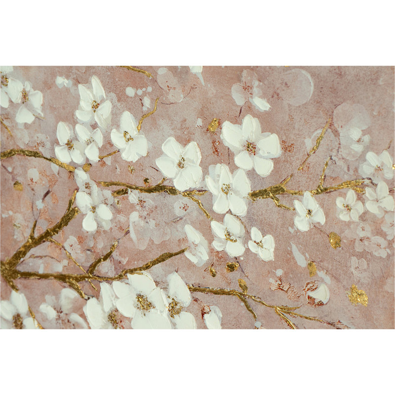 Hand-Painted Cherry Blossom Canvas Art
