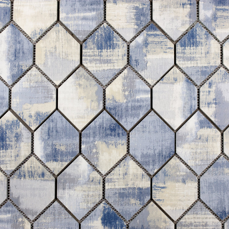 Modern Farmhouse Honeycomb 4" x 5" Glass Mosaic Tile