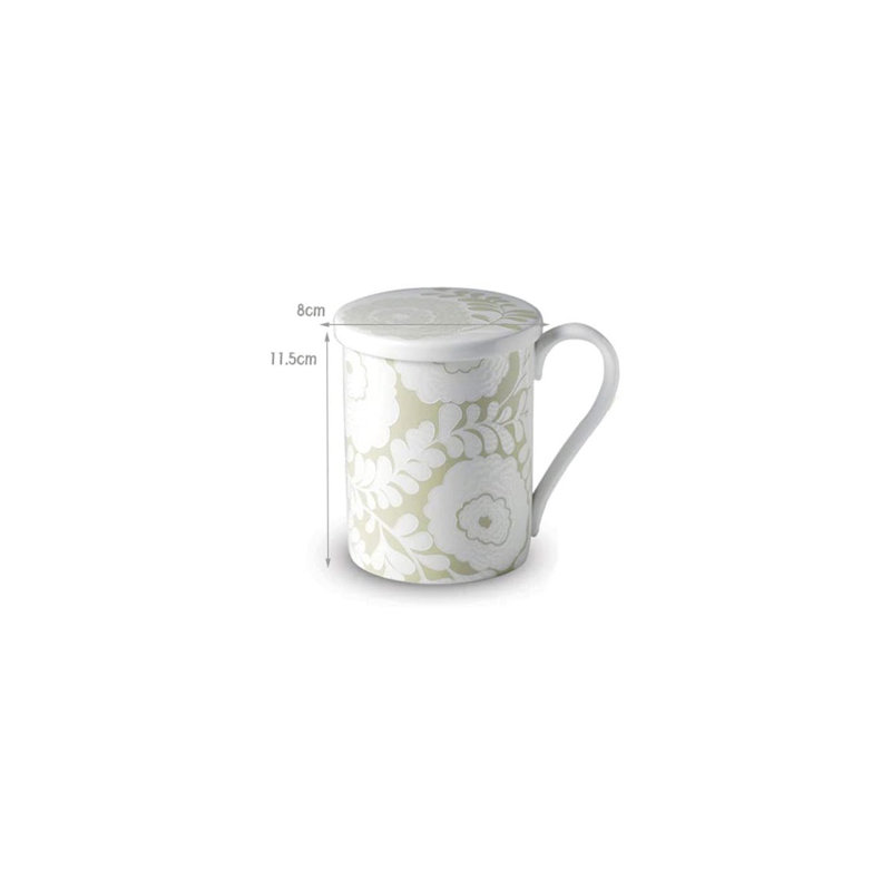 Ceramic Coffee Mug, White/Light Green