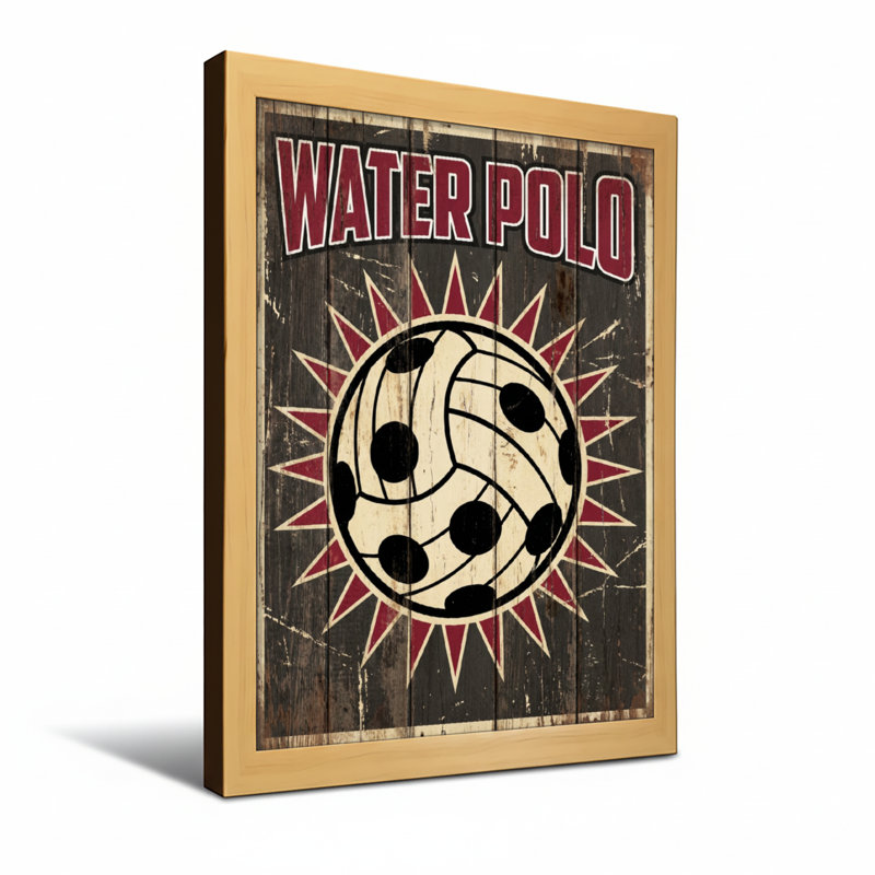 Ballon de water-polo tendance avec motif en étoile, Toile tendue, Ne s’applique pas