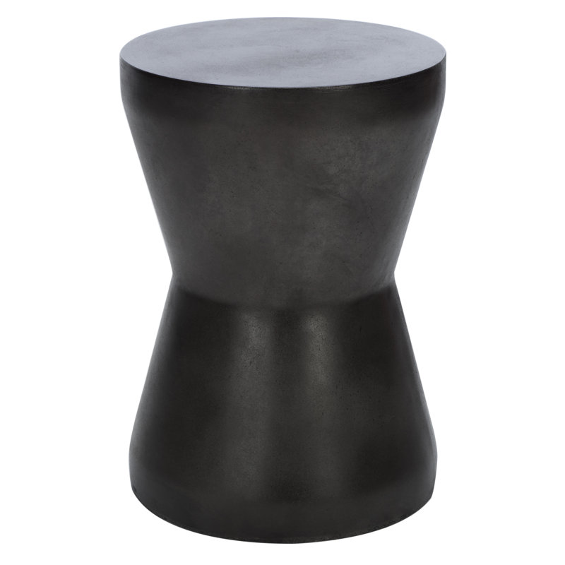 Outdoor Cybele Concrete Stool, Black