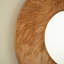 Miroir rond 24 po en bois massif rétro mural