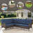 Valierius L-Shaped Outdoor Sectional Sofa Set With Rocking Chairs & Side Table-458504580