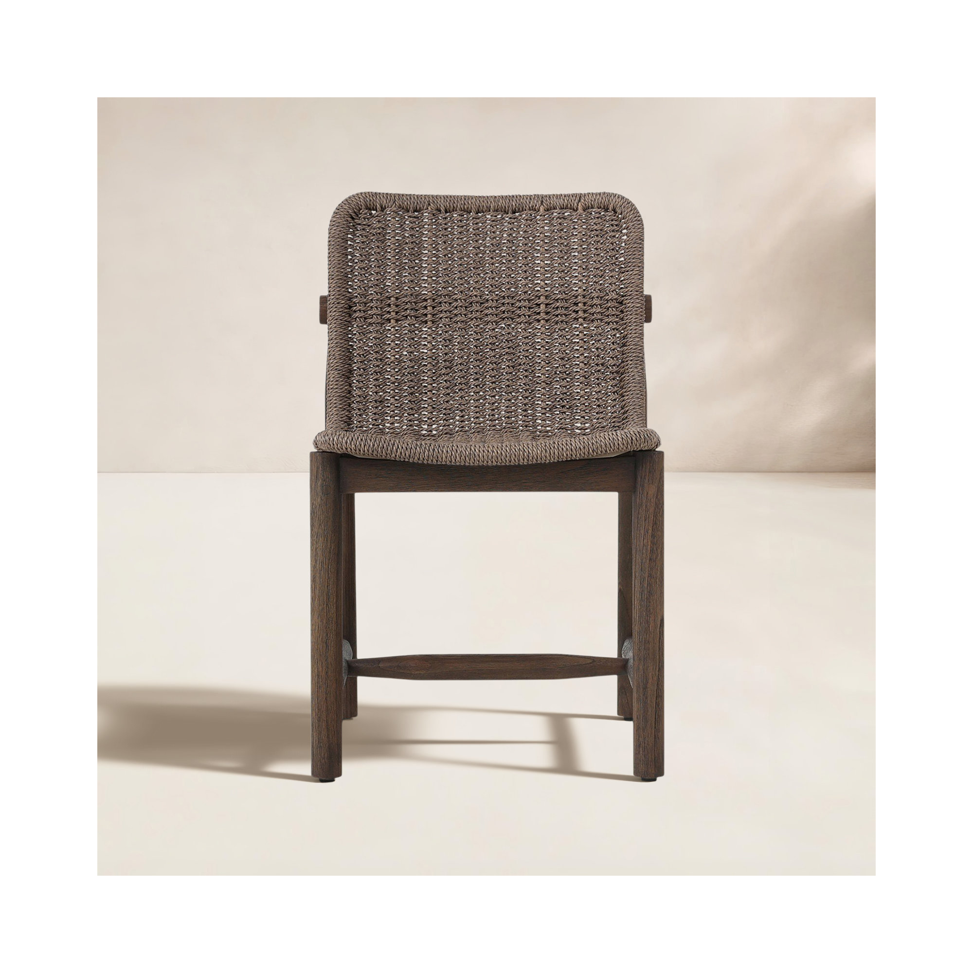 Dume Outdoor Dining Chair, Dark Gray/Dark Brown