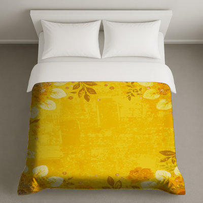 Yellow Floral Border Duvet Covers