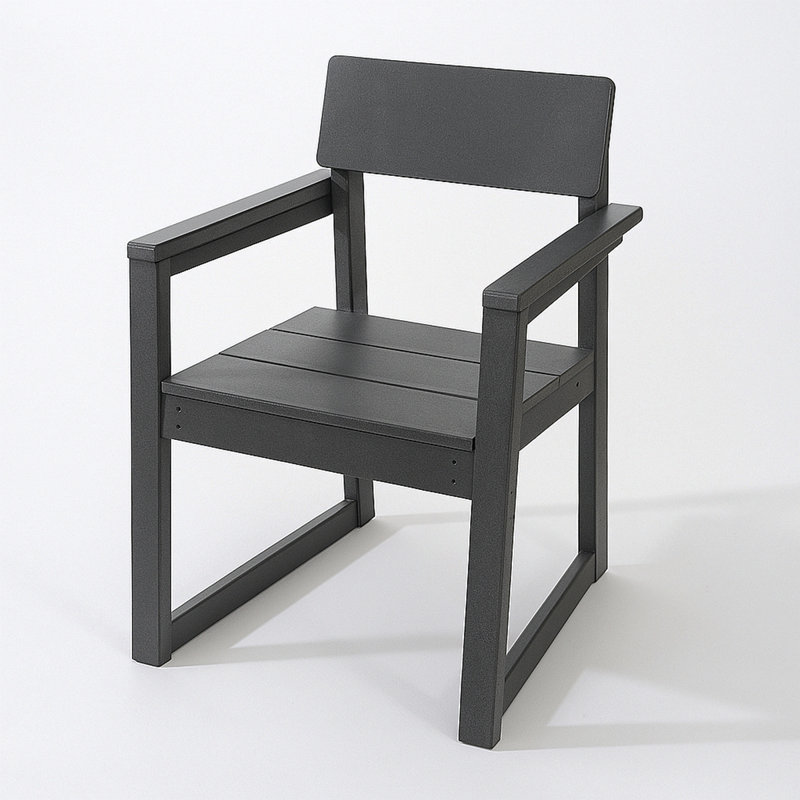 Fauteuils de jardin et d'extérieur gris en PEHD avec dossier de style moderniste