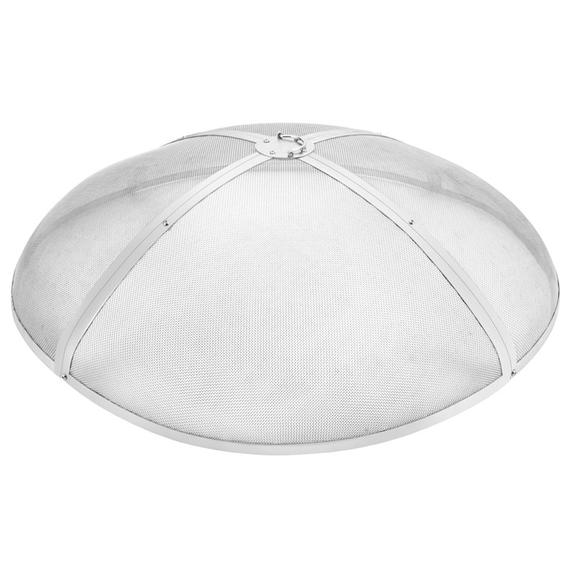 Round Stainless Steel Spark Screen, 22.6cm H x 101.6cm W x 101.6cm D