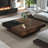 Zaryia Modern Square Walnut Wood Coffee Table with Sliding Top and Hidden Storage Compartment-582041540