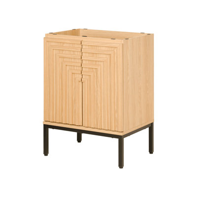 Armoire de meuble-lavabo moderne à 2 tablettes géométriques l 24 po x P 18 po x H 33 po Rowan (lavabo non inclus)