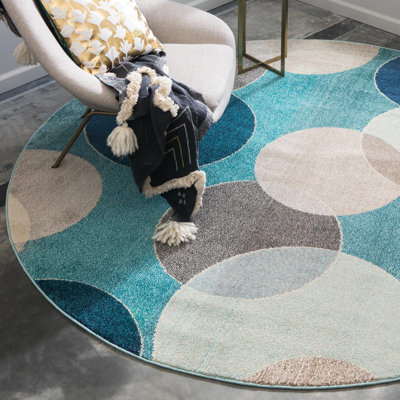 Dews Washable Geometric Indoor Rug