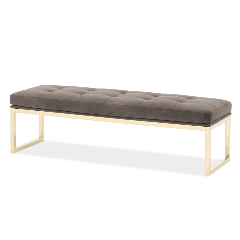 Banc d'appoint en velours Dahlia - Chocolat