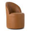 Petit fauteuil d'appoint roulant en similicuir avec roulettes-593175427