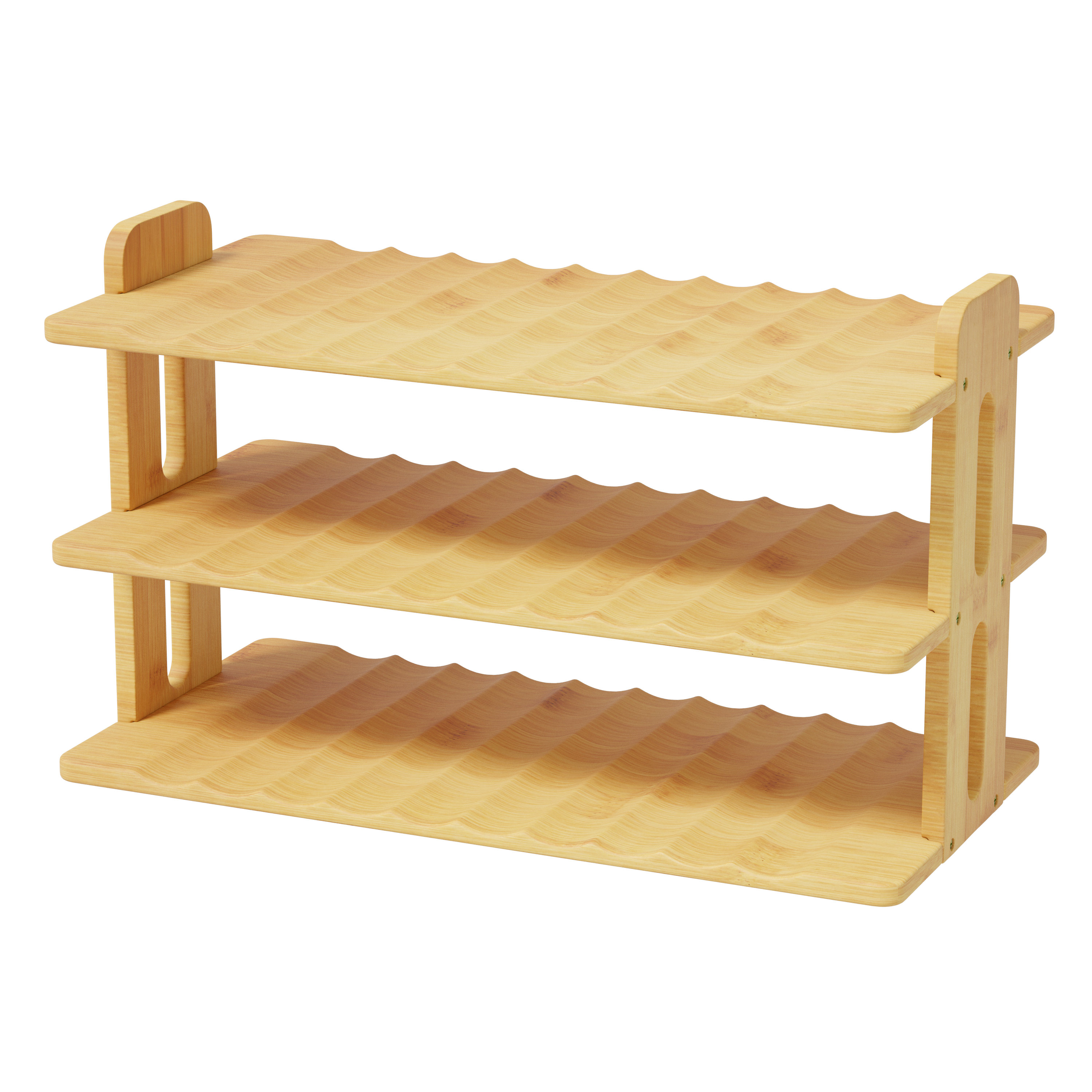 Bamboo 3-Tier Water Bottle & Can Organizer