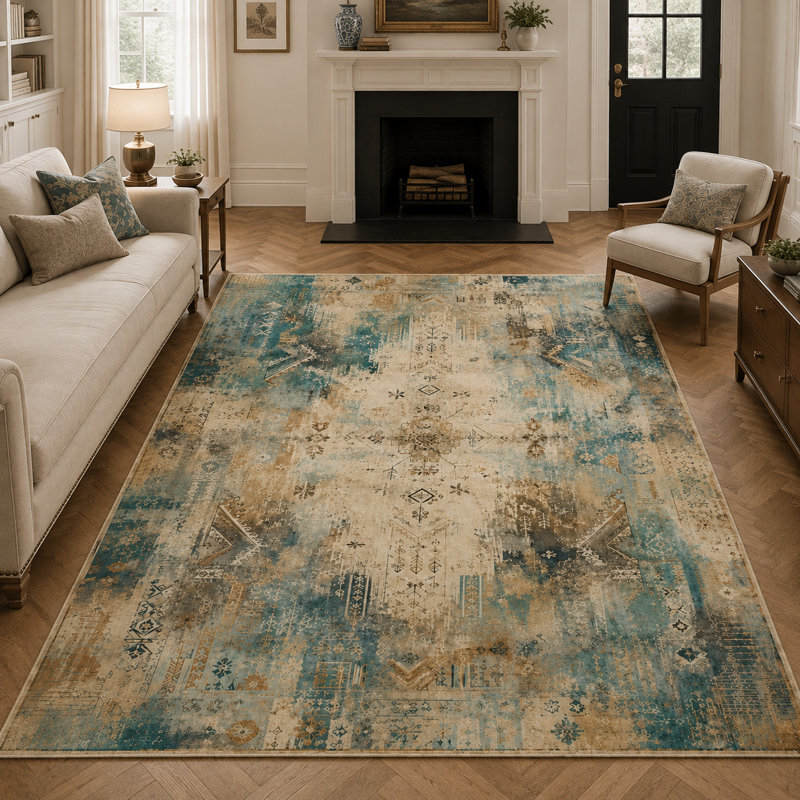 Abstract Cotton and Chenille Flatweave Area Rug, 80 x 300 cm