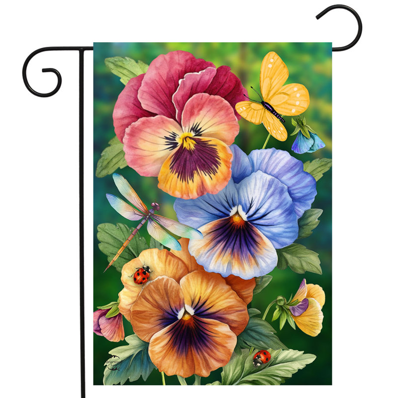 Drapeau de jardin Pansy Trio