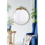 Miroir mural rond en métal doré complétant le décor de la chambre à coucher 36 "X 41"