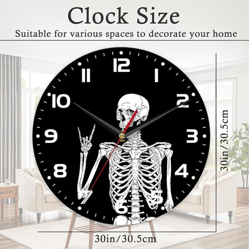 Horloge murale, décoration de cuisine silencieuse de 10 pouces sans tic-tac, à piles pour le bureau de la chambre à coucher de la salle de bain