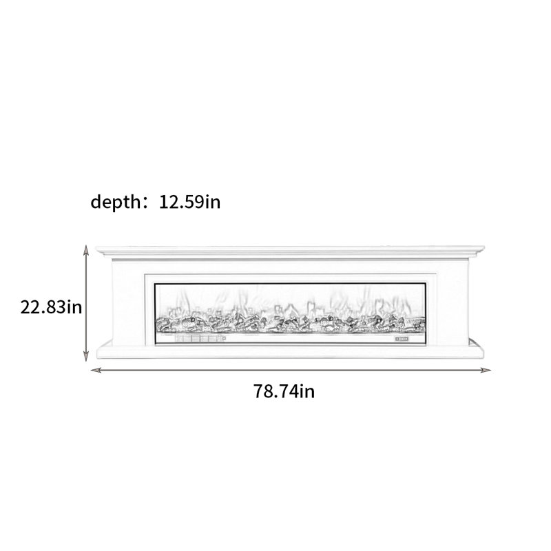 European light luxury simple fireplace, Black