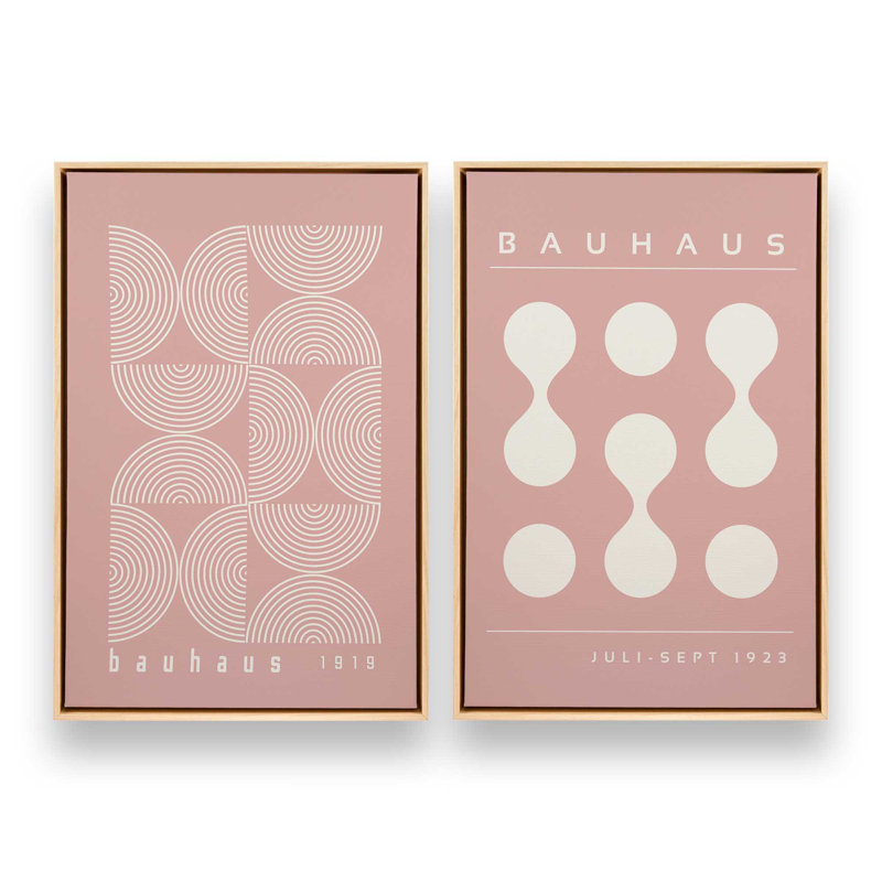 Ensemble de 2 roses Bauhaus Flow, H 13 po x l 18 po, Cadre américain en érable flottant