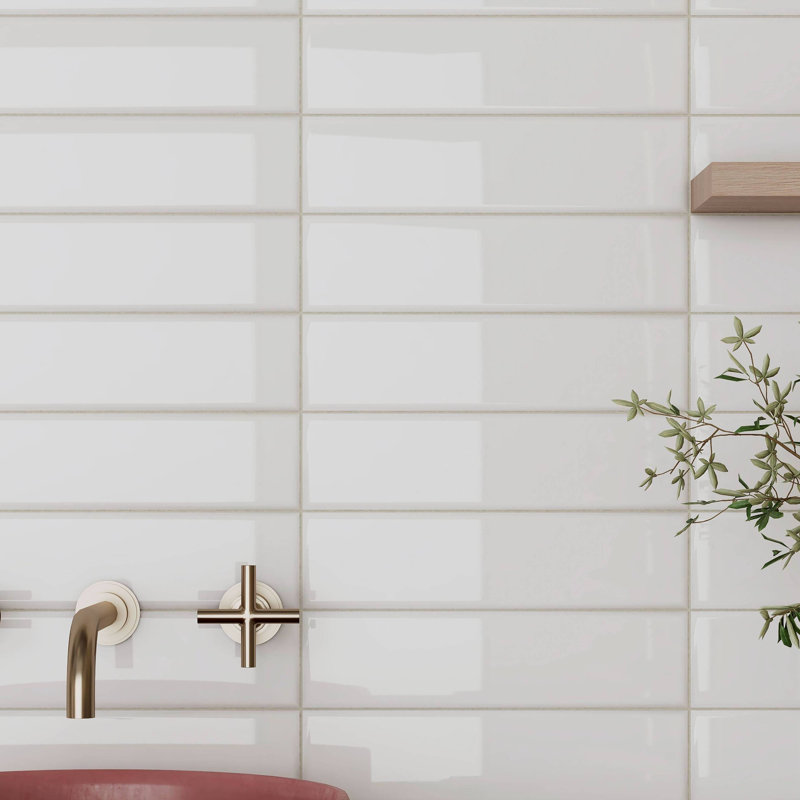 City 3in.x12in. Ceramic Subway Wall Tile, White Gloss