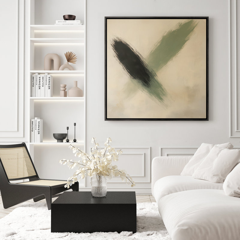 Art mural encadré abstrait rétro antique classique pour chambre à coucher, Noir, H 16 po x l 16 po