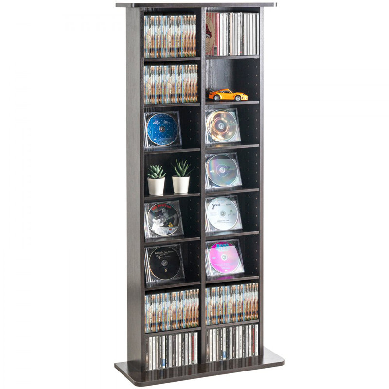 Ebern Designs Media Storage Cabinet, 8-Layer DVD Shelf Holds 464 CDs ...