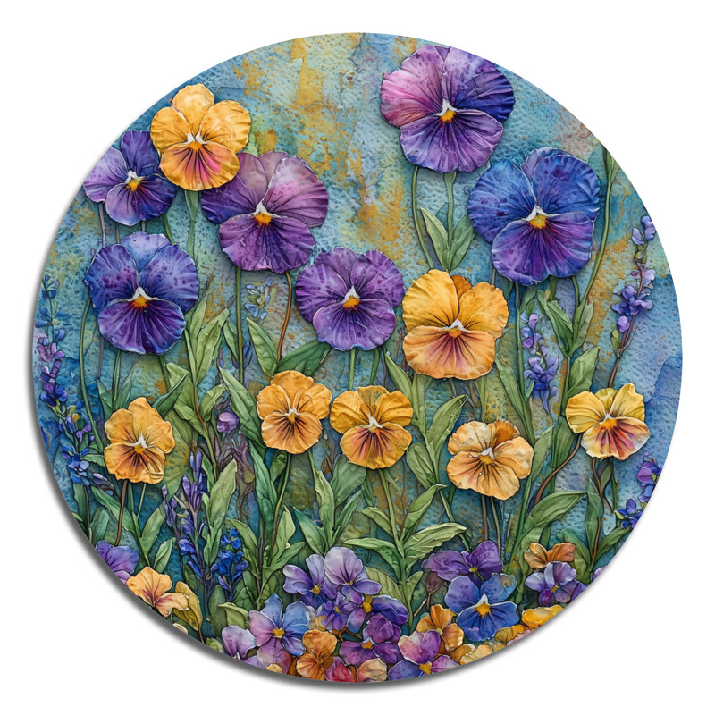 Wild Pansy Patch At The Farm I - Pansies, H 36 po x l 36 po