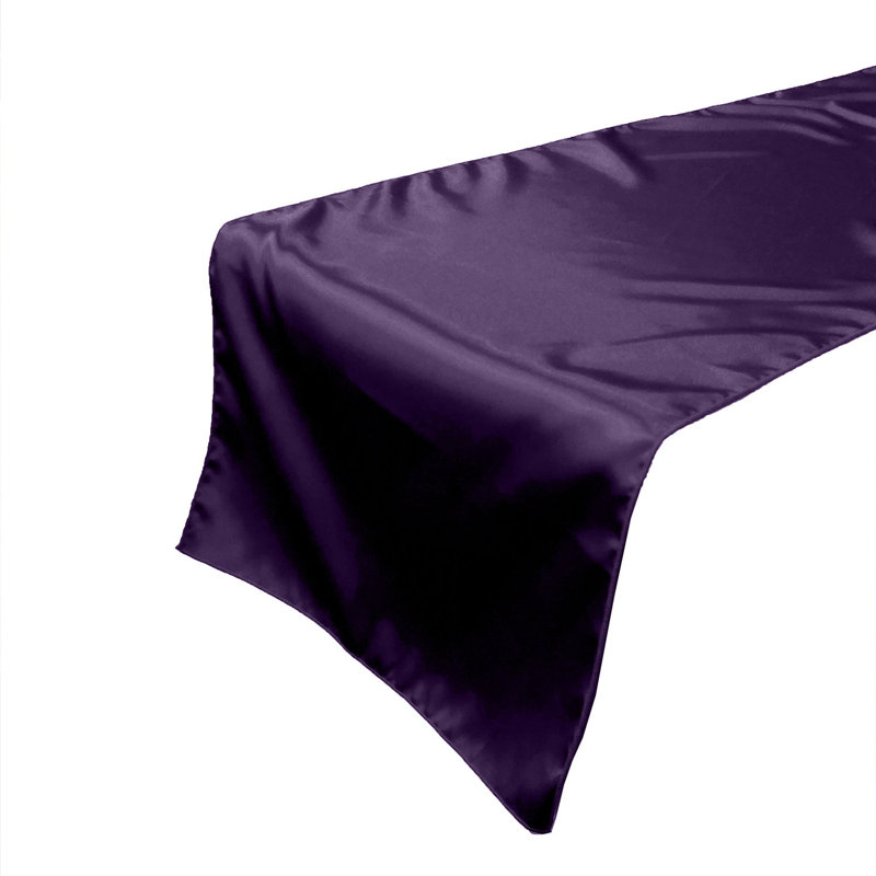 Karisha Rectangle Polyester Table Runnner, 72" x 12", Plum