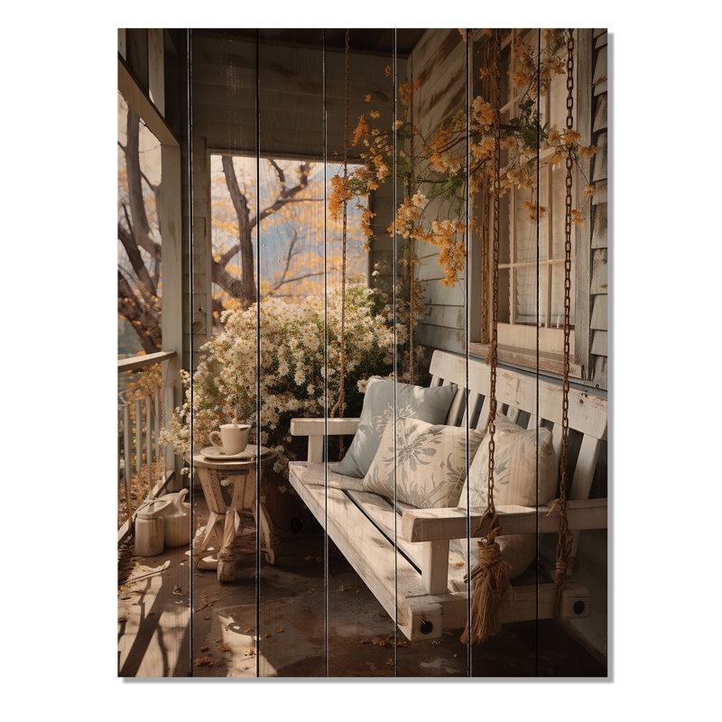 «Farmhouse Gentle Breeze II», reproduction sur bois naturel, H 40 po x l 30 po x P 0,78 po