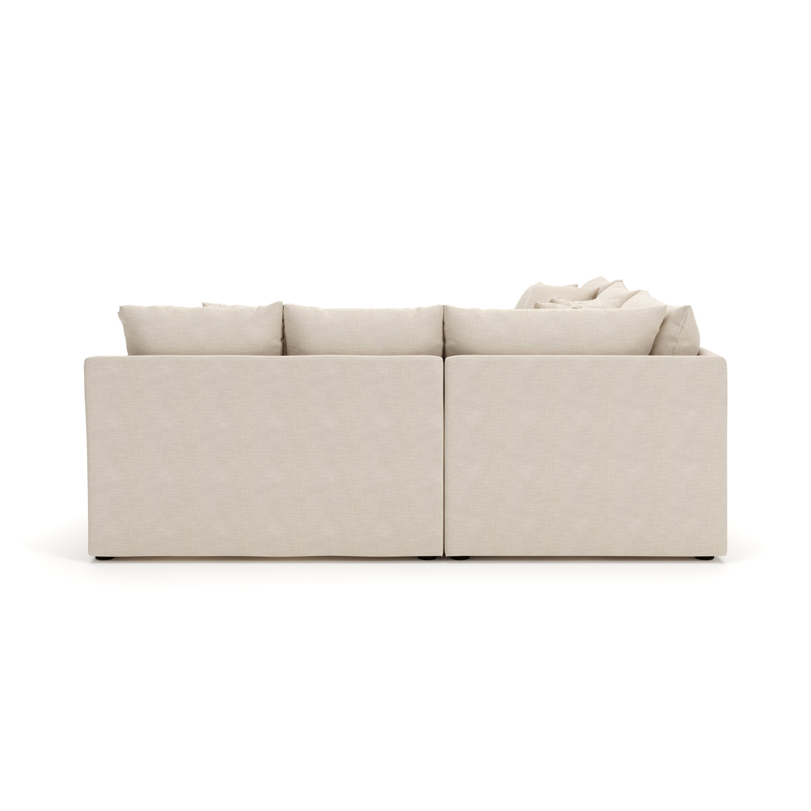 Cecelia Upholstered L-Sectional, Conversation Ivory Basketweave, Left Hand Facing