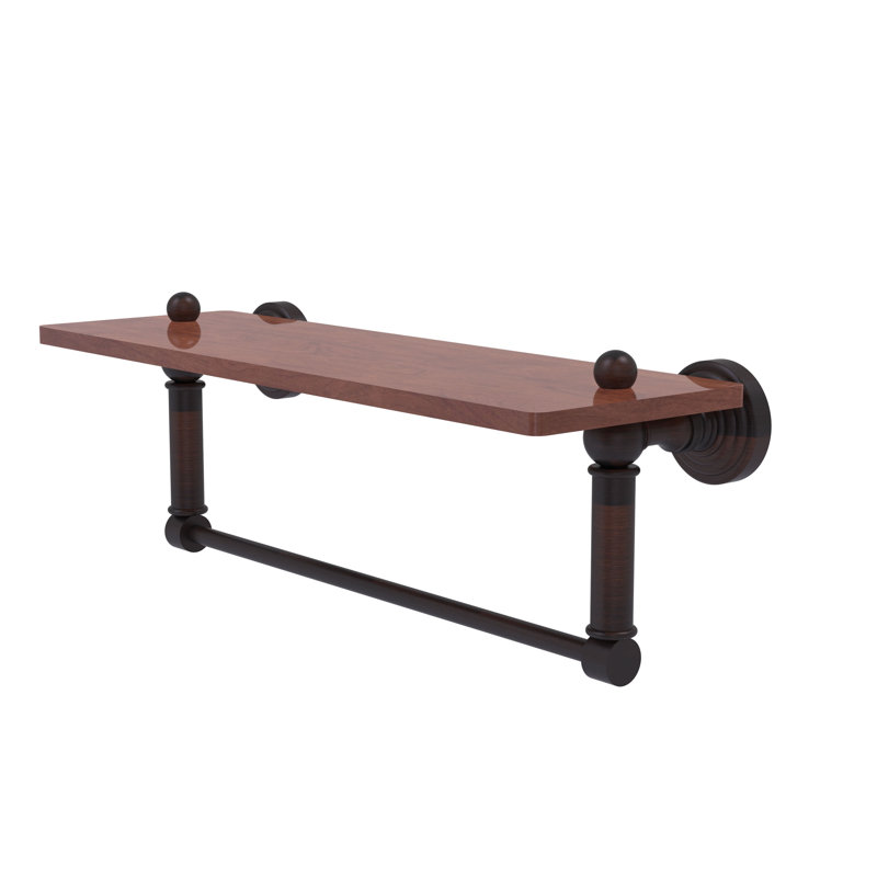 Beresford Bracket Shelf with Towel Bar, Venetian Bronze, 5" H x 16" W x 5" D