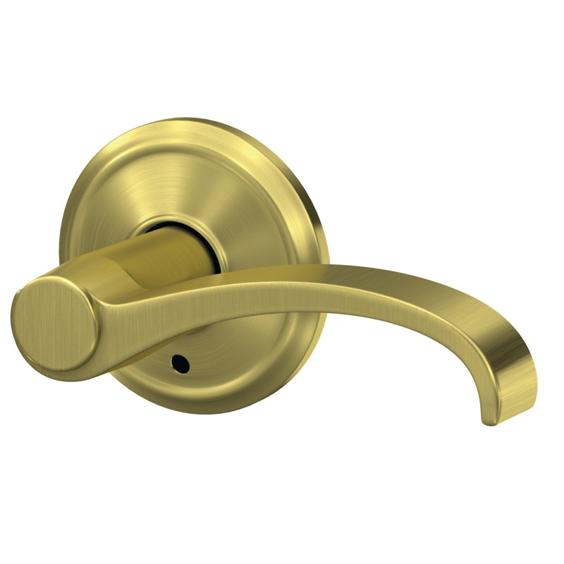 Custom Whitney Non-Turning Lever with Alden Trim, Satin Brass