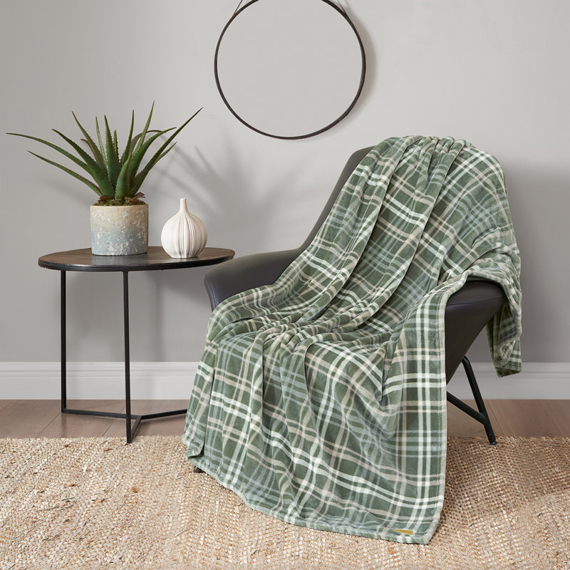 Lucky Brand Camper Plaid Blankets, Green